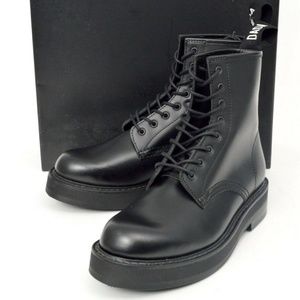 CHRISTIAN DADA Black Smooth Leather Platform Boots 6.5-7